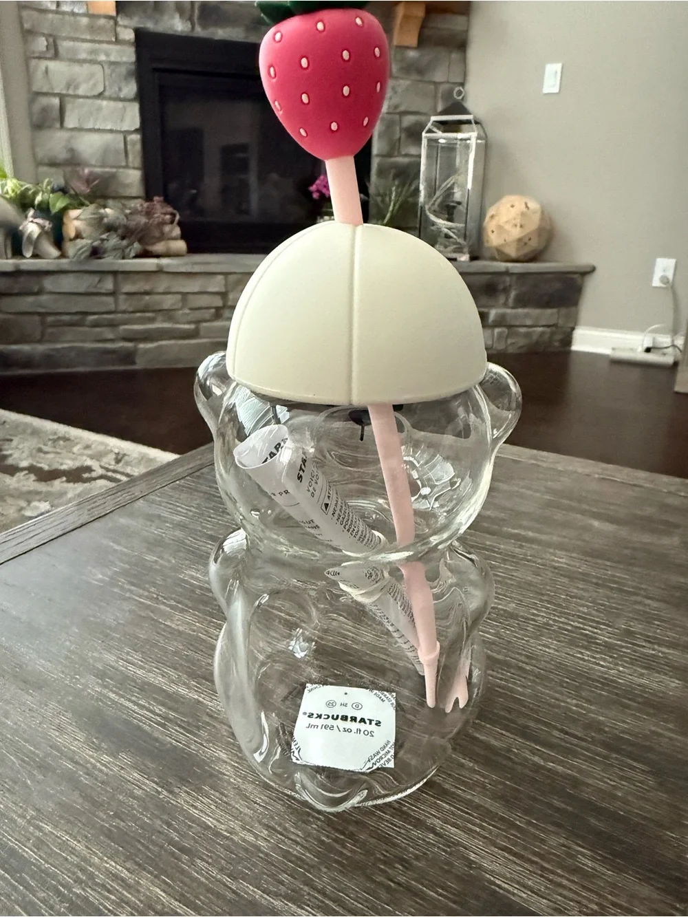 Brand new Starbucks Limited Edition Pink Bearista Glass Cup 20oz Strawberry